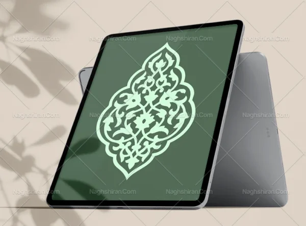 وکتور نشان نقوش رنگی تذهیب