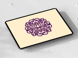 وکتور گل سنتی طرح نشان بنفش