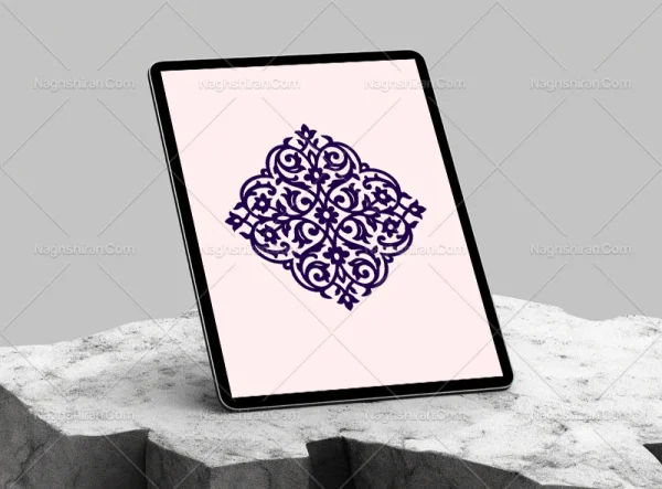 وکتور نقوش تذهیب طرح ترنج ساده
