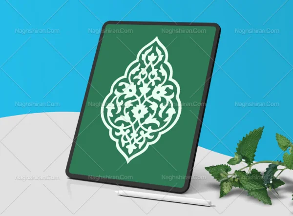 وکتور نشان گل های ختایی سبز