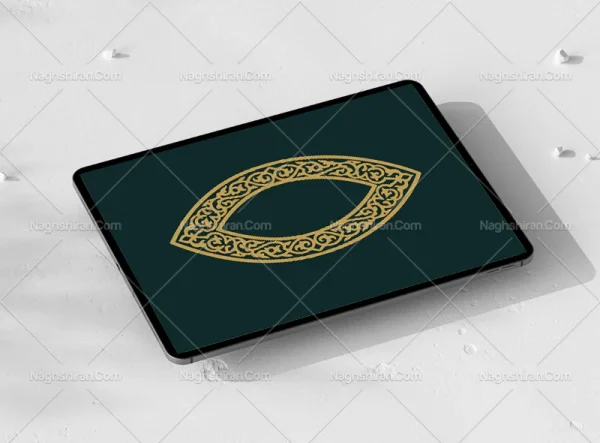 وکتور حاشیه طرح بیضی اسلیمی