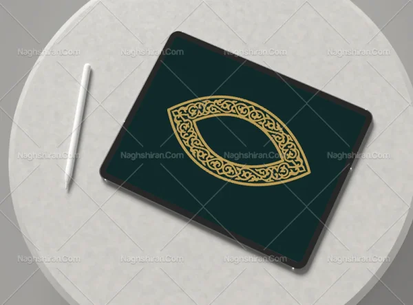 وکتور حاشیه طرح بیضی اسلیمی