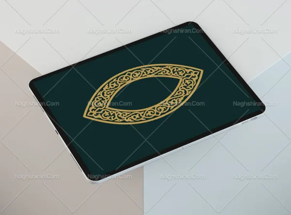 وکتور حاشیه طرح بیضی اسلیمی
