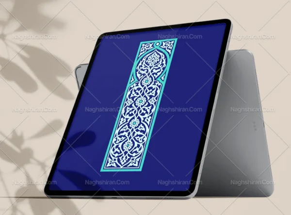 وکتور طرح محراب باریک نقوش تذهیب