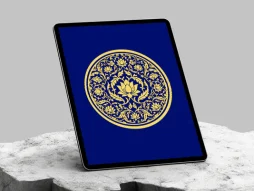 وکتور نشان سنتی طرح گل و برگ