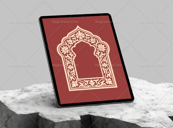 وکتور محراب حاشیه نقوش سنتی