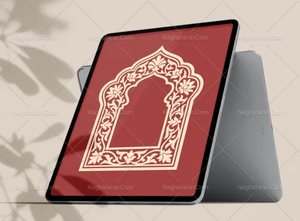 وکتور محراب حاشیه نقوش سنتی