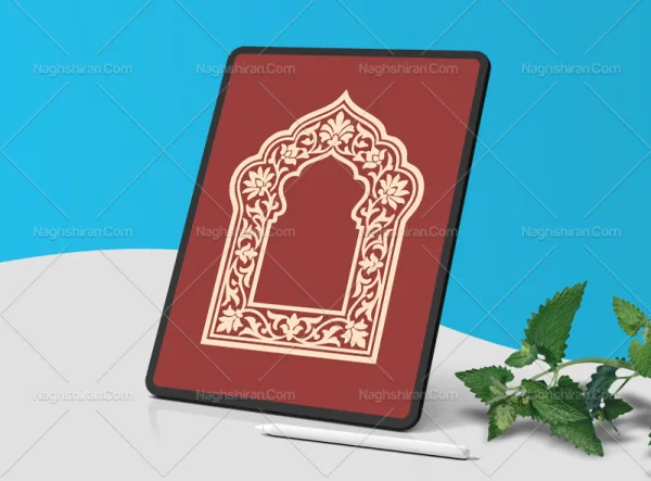 وکتور محراب حاشیه نقوش سنتی
