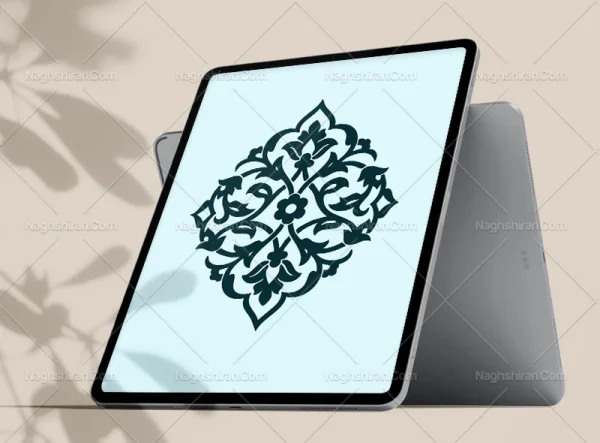 وکتور المان نقوش ختایی اسلیمی رنگی
