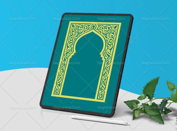 وکتور طرح محراب سبز سنتی