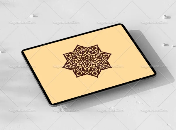 وکتور المان های تذهیب نشان رنگی