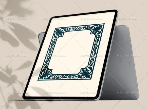 وکتور حاشیه مستطیل سنتی رنگی