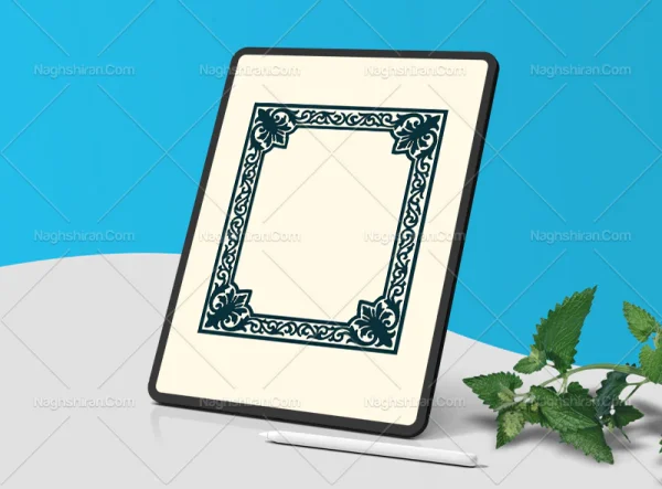 وکتور حاشیه مستطیل سنتی رنگی