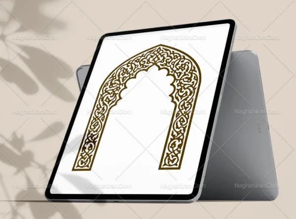 وکتور حاشیه طرح محراب اسلیمی