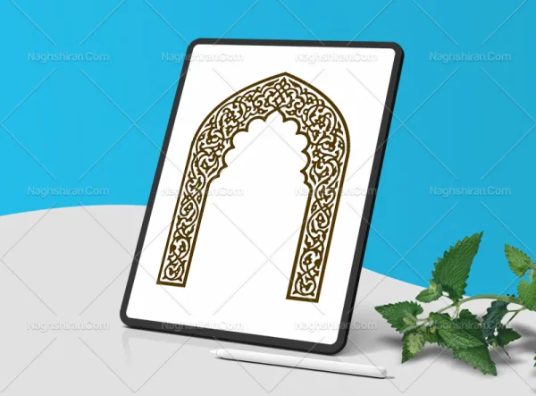 وکتور حاشیه طرح محراب اسلیمی