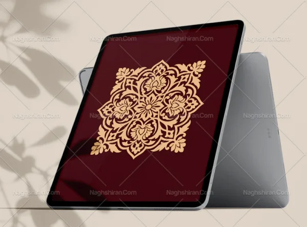 وکتور موتیف اسلیمی ختایی رنگی