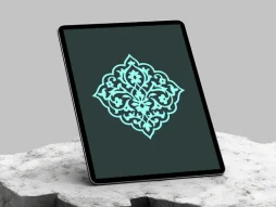 وکتور نشان نقوش تذهیب آبی