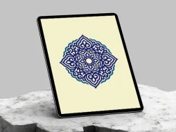 وکتور نشان آبی رنگ نقوش سنتی