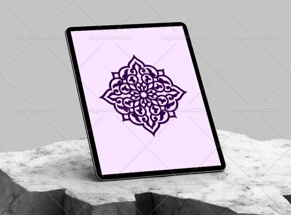 وکتور ترنج نقوش اسلیمی بنفش