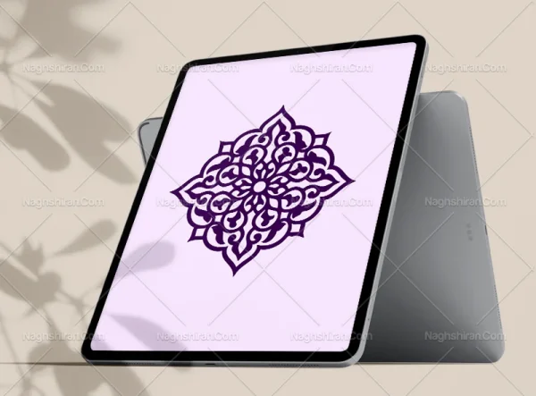 وکتور ترنج نقوش اسلیمی بنفش