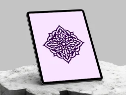 وکتور ترنج نقوش اسلیمی بنفش