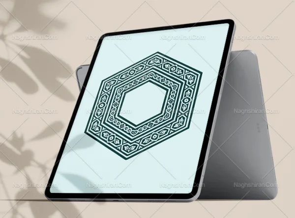 وکتور شش ضلعی حاشیه سنتی
