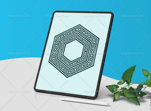وکتور شش ضلعی حاشیه سنتی