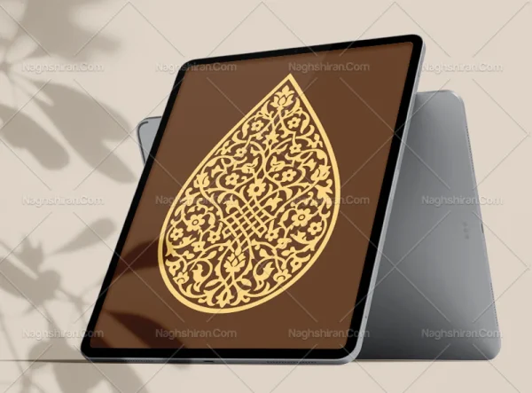 وکتور نشان طرح قطره گل و المان سنتی