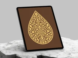 وکتور نشان طرح قطره گل و المان سنتی
