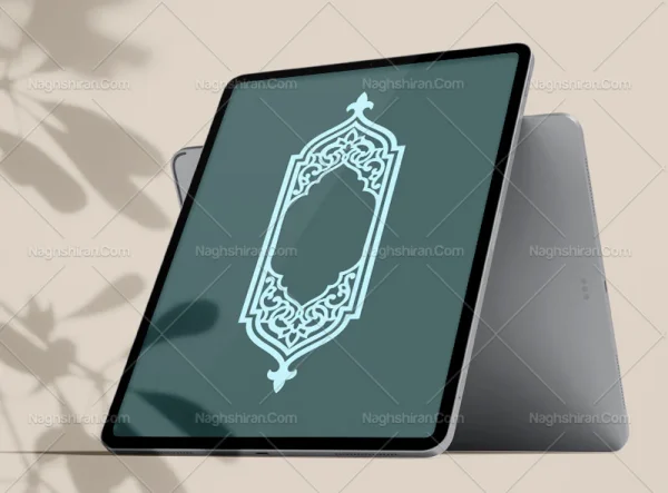 وکتور حاشیه ترنج آبی اسلیمی