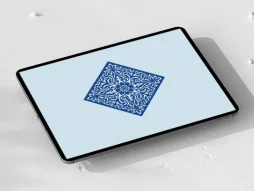 وکتور نشان نقوش آبی رنگ سنتی