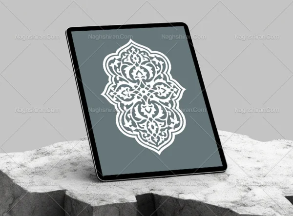 وکتور ترنج نقوش اسلیمی ختایی سفید