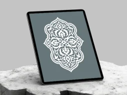 وکتور ترنج نقوش اسلیمی ختایی سفید