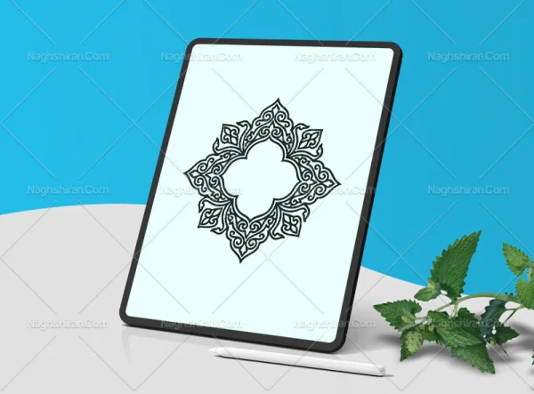 وکتور طرح حاشیه نقوش سنتی رنگی