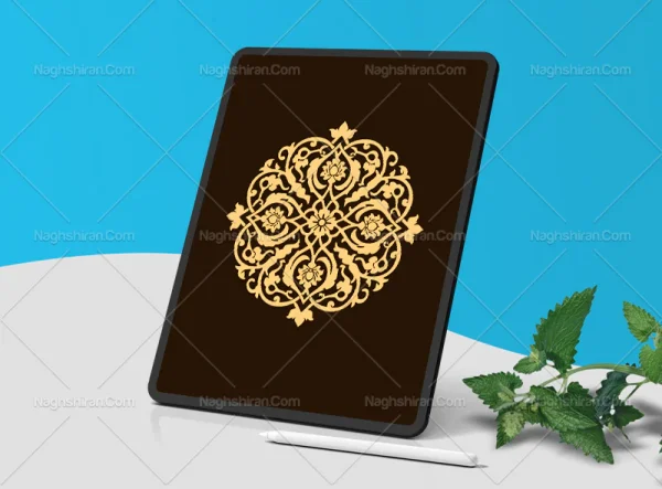 وکتور طرح نشان گل های ختایی