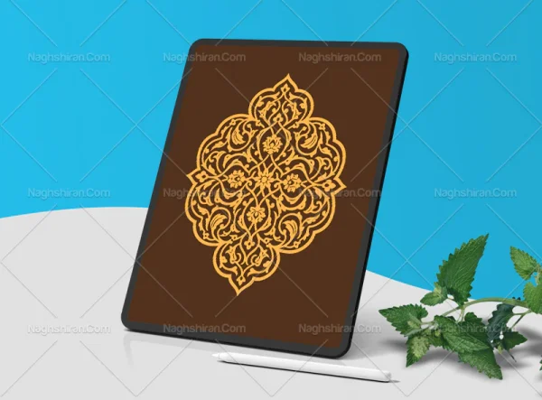 وکتور ترنج نقوش اسلیمی ختایی تذهیب