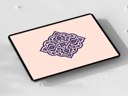 وکتور طرح ترنج بنفش ختایی اسلیمی