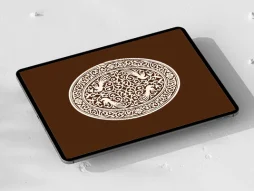 وکتور طرح نشان بیضی گل و پرنده سنتی