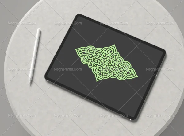 وکتور طرح ترنج رنگی نقوش تذهیب