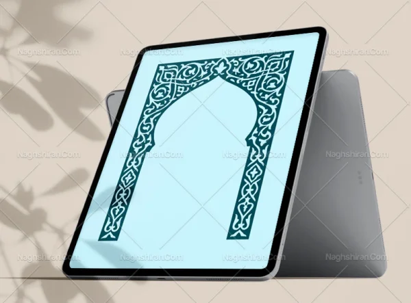 وکتور محراب طرح حاشیه نقوش تذهیب
