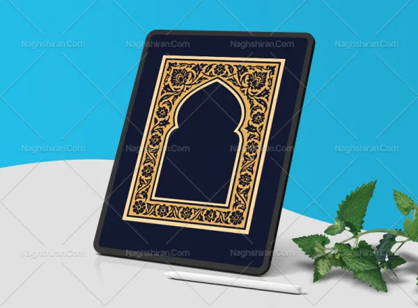وکتور محراب طرح حاشیه گل های تذهیب