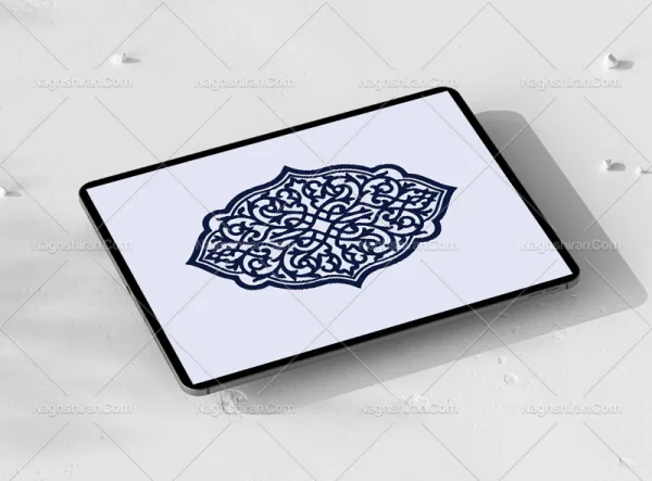 وکتور طرح ترنج سنتی آبی