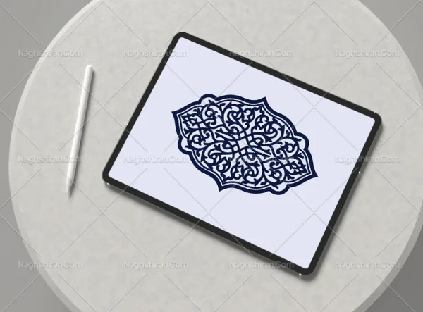 وکتور طرح ترنج سنتی آبی