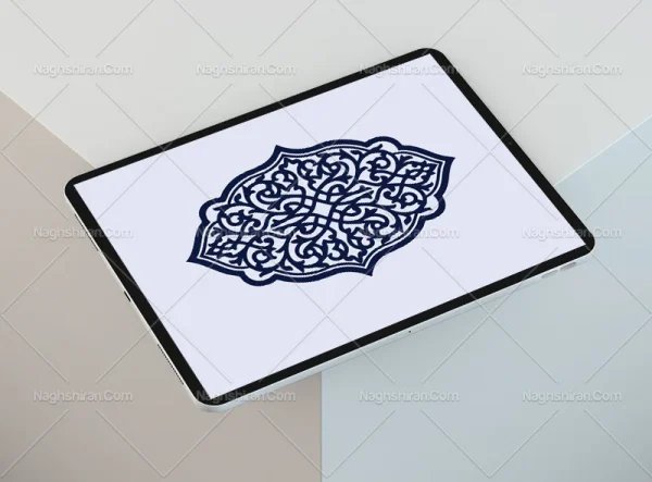 وکتور طرح ترنج سنتی آبی