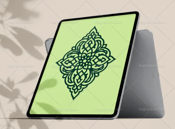 وکتور طرح ترنج نقوش سنتی تو خالی