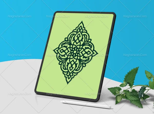 وکتور طرح ترنج نقوش سنتی تو خالی