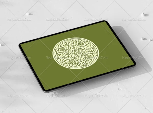 وکتور طرح نشان دایره ای ختایی اسلیمی