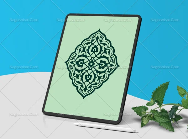 وکتور طرح ترنج ساده اسلیمی ختایی