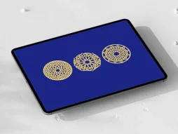 وکتور نشان 3 عددی هندسی رنگی