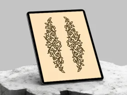 وکتور نشان گل و برگ سنتی تو خالی